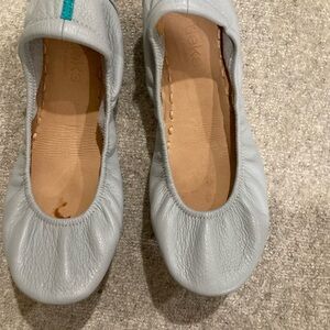 Tieks Light Gray Leather Ballet Flats